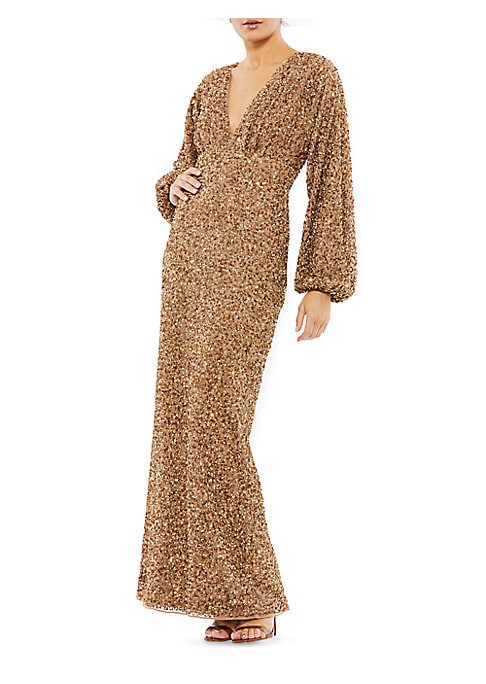 Glimmering V-Neck Gown