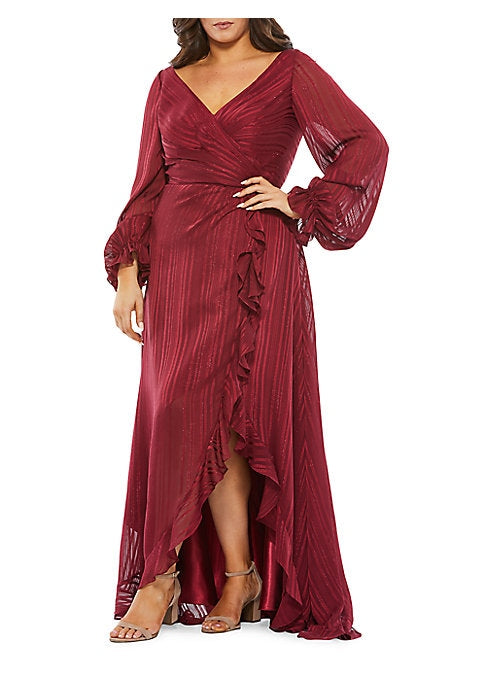 Ruffled Sheer Elegance Gown