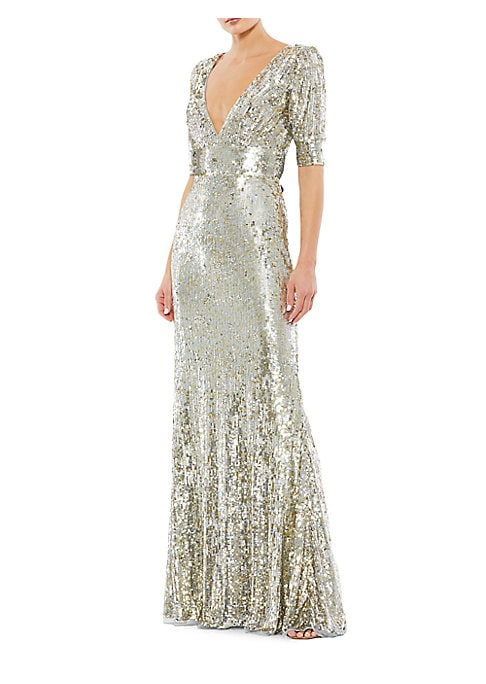 Glistening V-Neck Dress