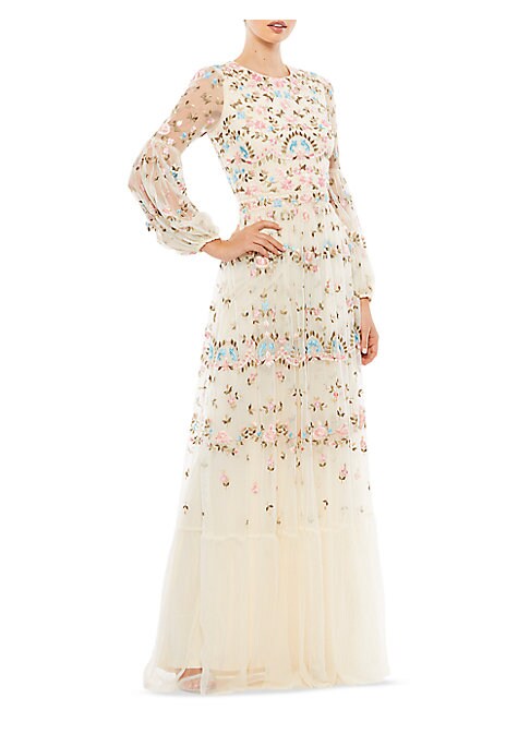 Embroidered Garden Tulle Dress