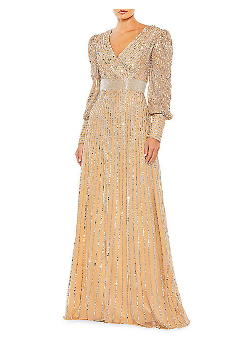 Glistening Puff Sleeve Gown