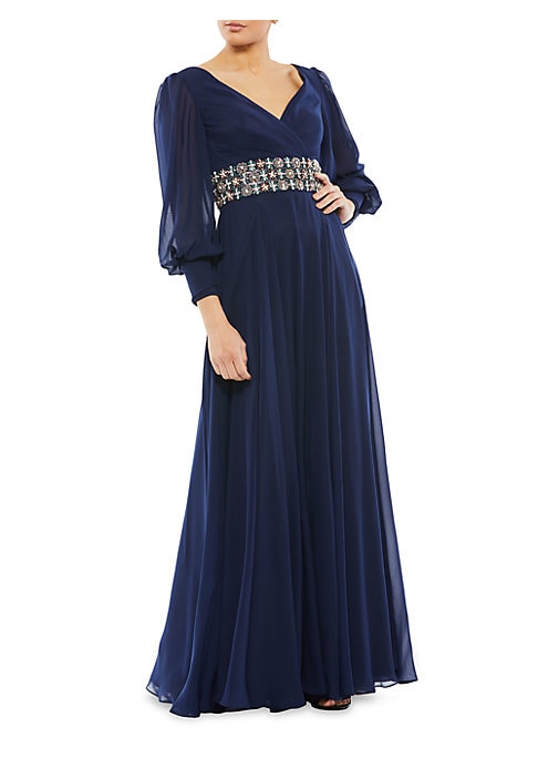 Elegant Flowing Sleeve Gown