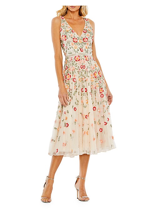 Whimsical Floral Midi Dress