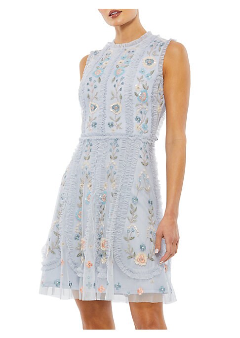 Floral Ruffle Chiffon Dress