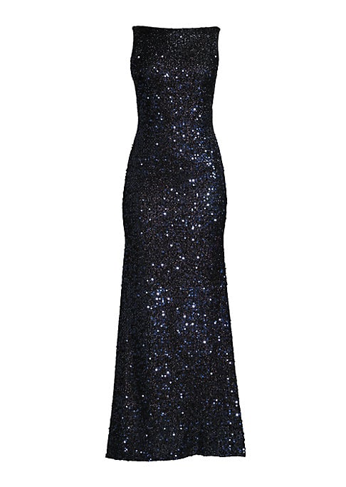 Glistening V-Back Gown