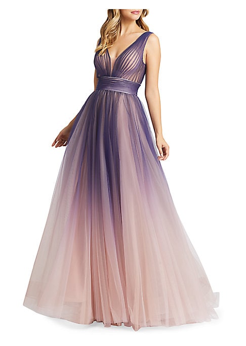 Vibrant V-Neck Gown