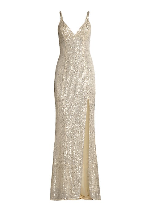 Glistening V-Neck Elegance