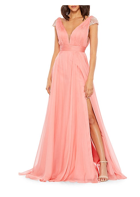 Elegant Rhinestone Chiffon Dress