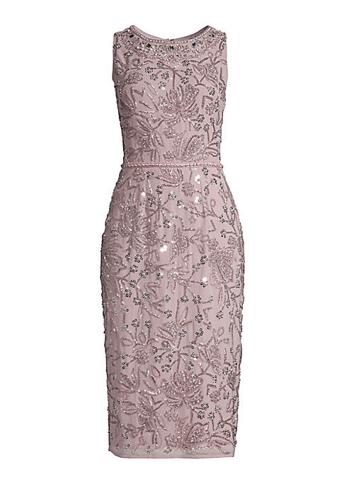 Beaded Floral Tea Dress