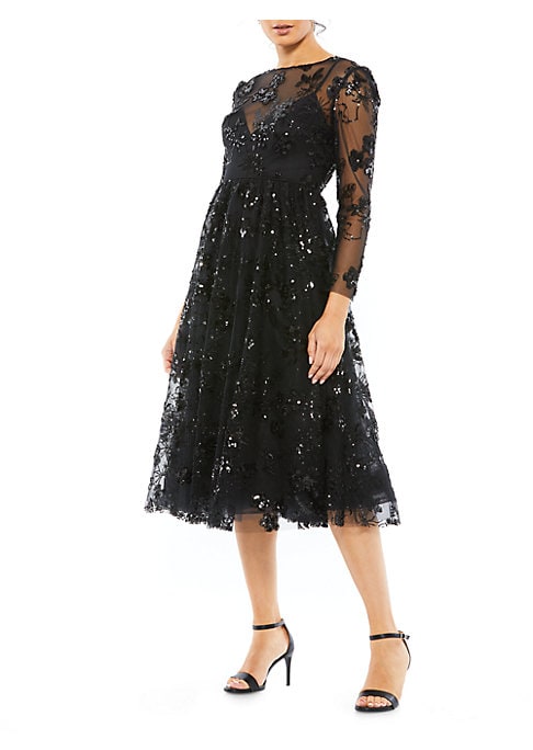 Floral Sequin Elegance Dress