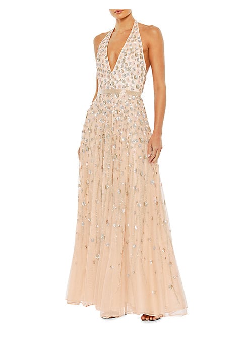 Floral Open Back Gown