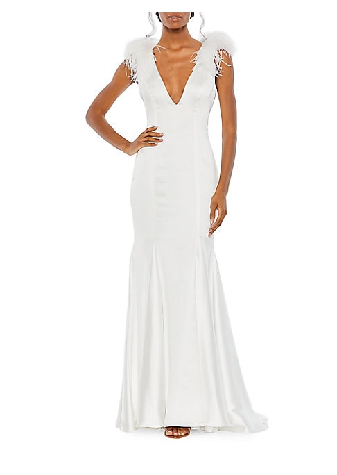 Feathered Elegance Gown