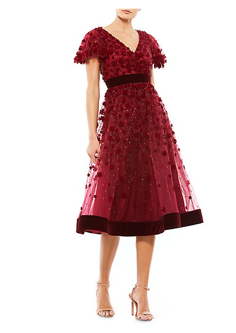 Floral Velvet Elegance Dress
