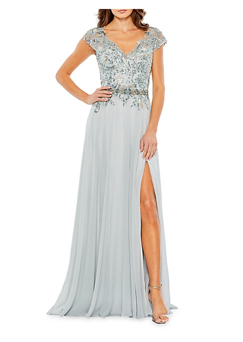 Floral Illusion Evening Gown