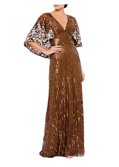 Glamorous Cape Sleeve Gown