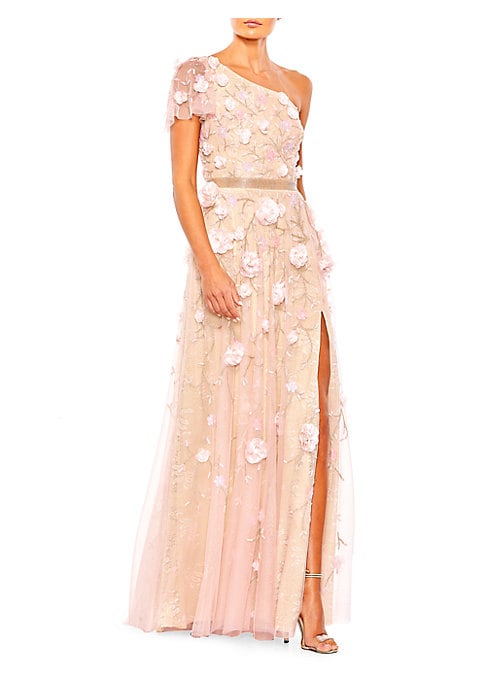 Floral Slit Evening Dress