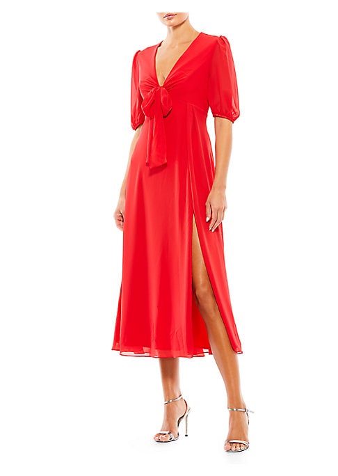 Chic Bow Midi Dress