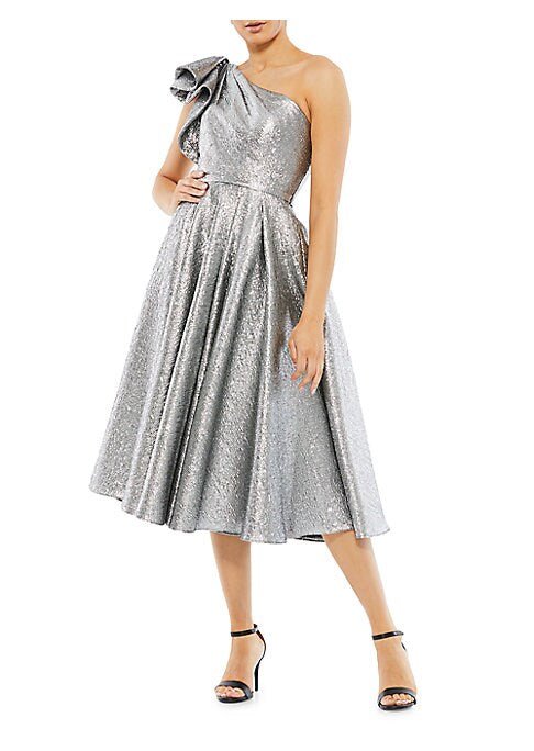 Ruffled Metallic Elegance Dress