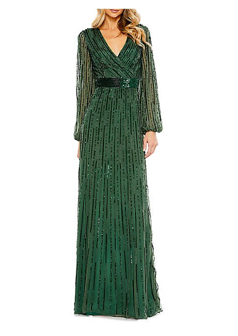 Sparkling Sheer Sleeve Gown