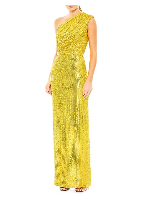 Sparkling Asymmetric Evening Dress