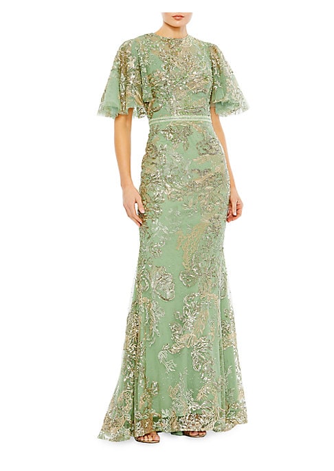 Floral Sequin Delight Gown