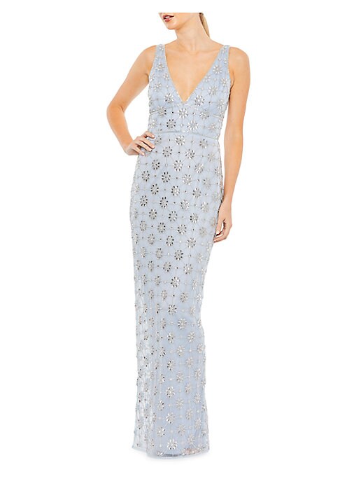 Sparkling V-Neck Gown