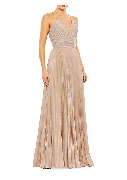 Shimmering Pleat Elegant Gown