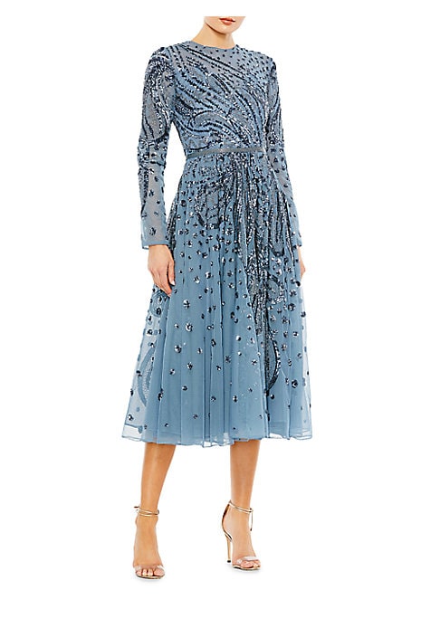 Glimmering Flare Midi Dress
