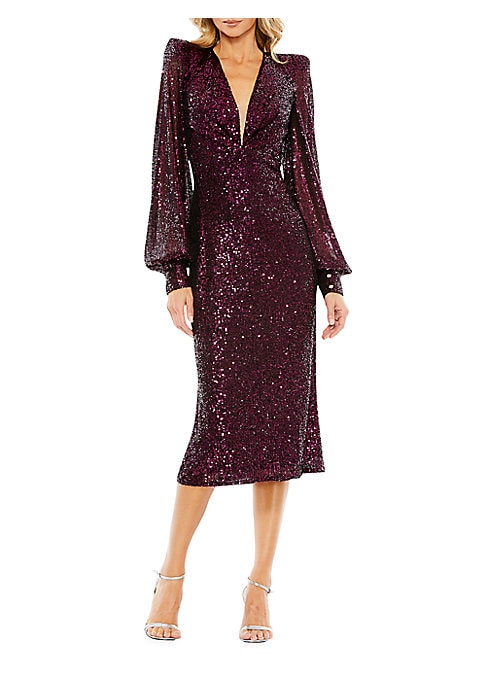 Shimmering Bishop Sleeve Dress