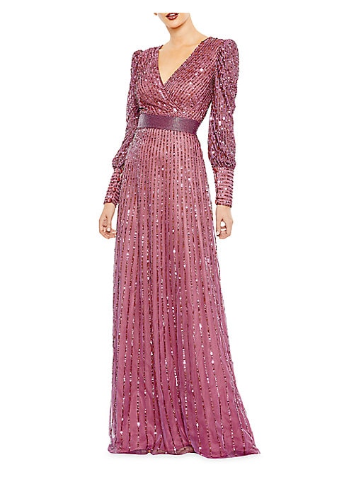 Gleaming Puff Sleeve Gown