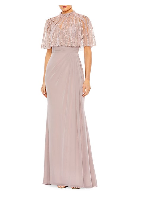 Sequined Flutter Gown