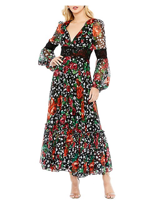 Floral Ruffle Sleeve Dress