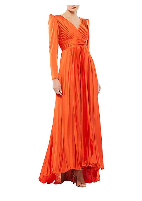 Elegant Pleat V-Gown