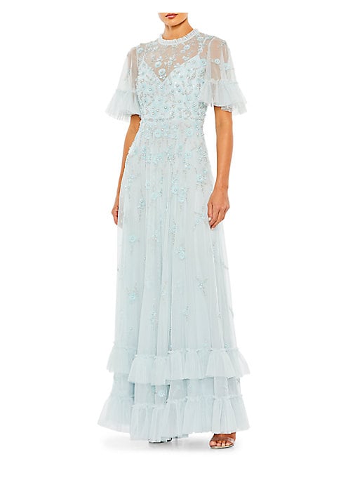 Floral Sequin Delight Gown