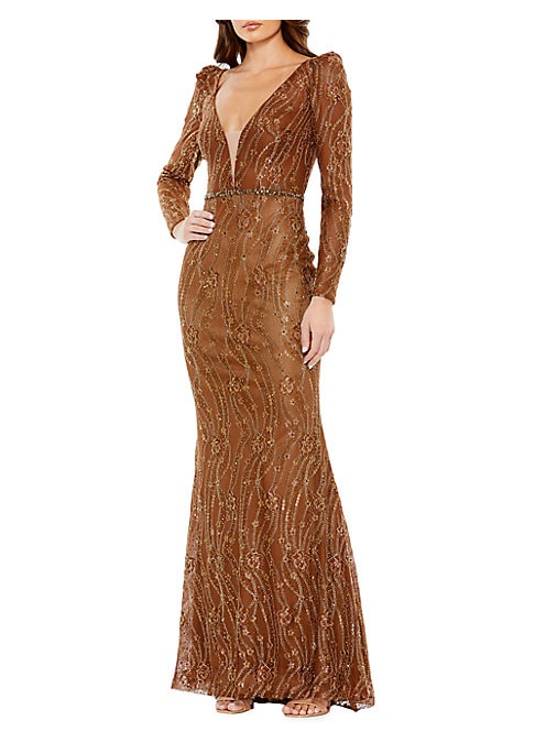 Rhinestone Floral Elegance Gown