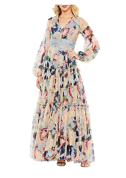 Whimsical Floral Evening Gown