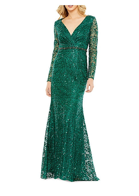 Floral Sequin Elegance Gown