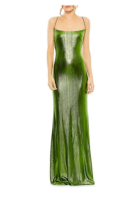 Glistening Lace-Up Gown