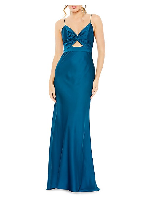 Elegant Satin Cut-Out Dress