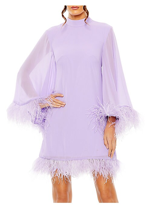 Feathered Cape Minidress