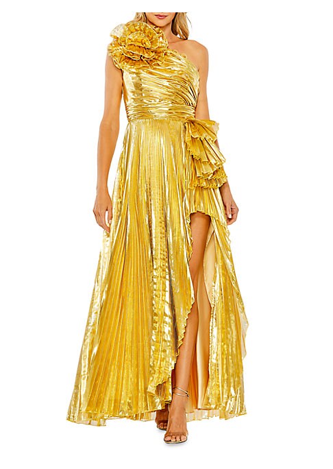 Floral Drape Evening Gown