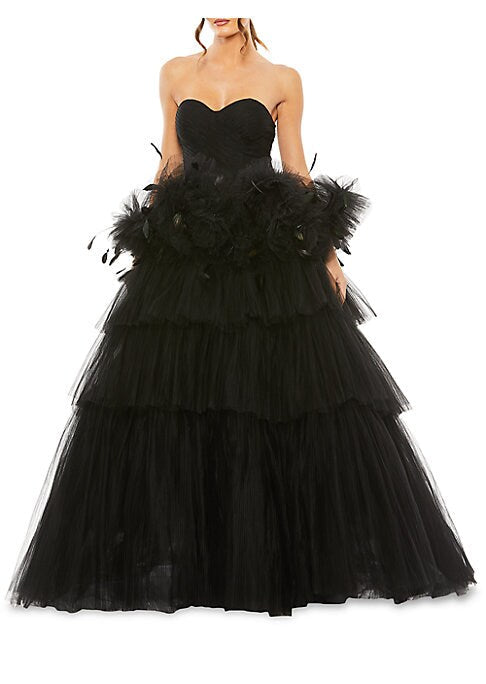 Feathered Elegance Gown