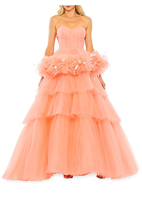 Elegant Feathered Tulle Dress