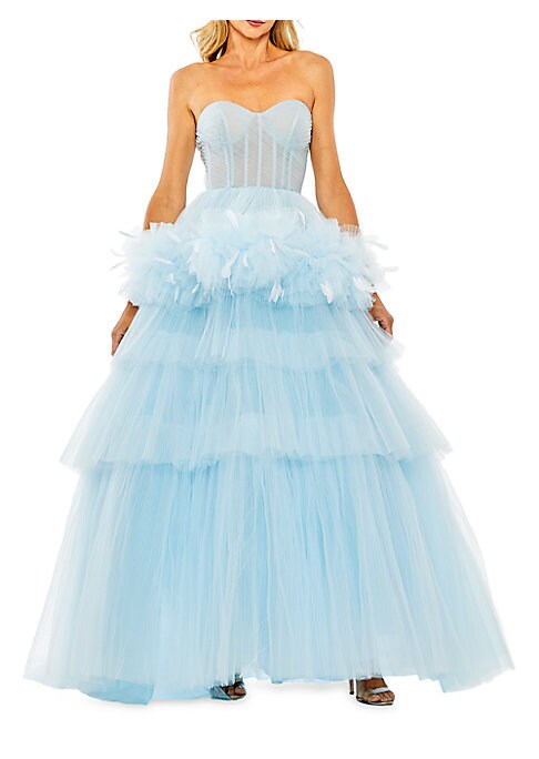 Feathered Elegance Gown