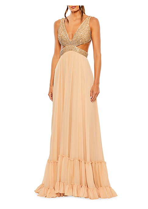Elegant Lace-Up Gown
