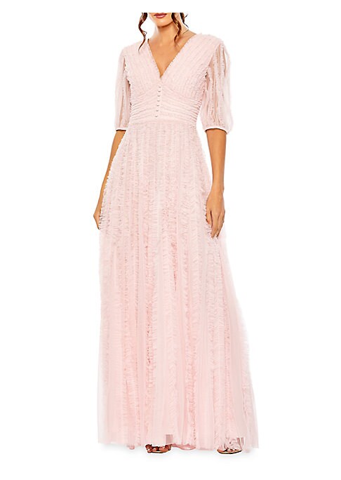 Elegant Ruffle Chiffon Dress