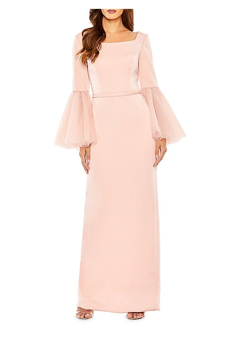 Elegant Flounce Sleeve Gown