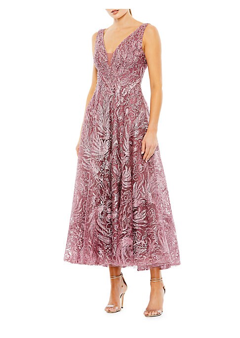 Blooming V-Neck Midi Dress