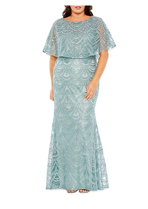 Glistening Cape Gown