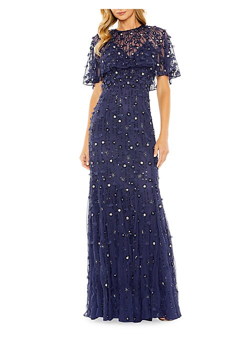 Glamourous Cape Sleeve Gown